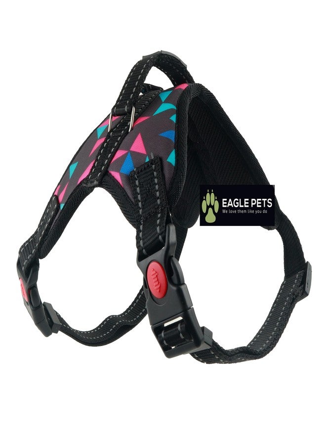 Eagle Pets Reflective Mesh Padded Dog Vest Front Range No Pull Harness with Handle, Adjustable Dog Body Belt (Retro, Large) - Image 1